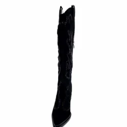Rock|Bijoux<Alma En Pena Bottes Santiags 563 Daim Diamant Noir