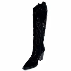 Rock|Bijoux<Alma En Pena Bottes Santiags 563 Daim Diamant Noir