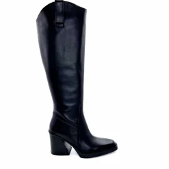 Féminin|Elégant<398-ivoire Bottes Santiags Ivoire 5390 Cuir Noir
