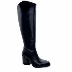 Féminin|Elégant<398-ivoire Bottes Santiags Ivoire 5390 Cuir Noir