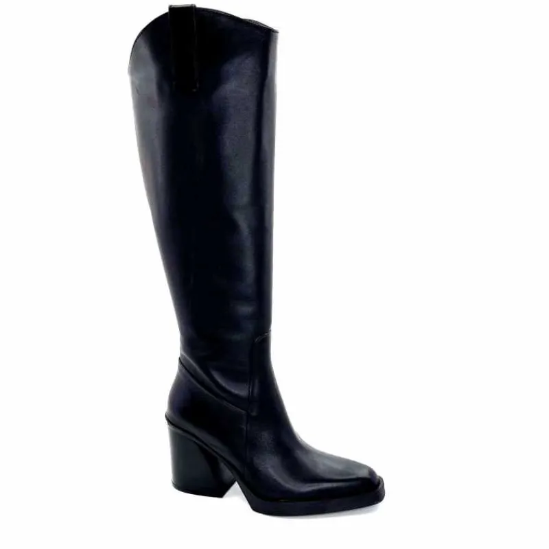 Féminin|Elégant<398-ivoire Bottes Santiags Ivoire 5390 Cuir Noir