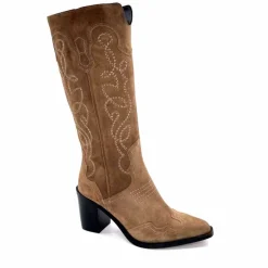 Rock|Santiags<Ivoire0341a Bottes Santiags Ivoire At22 Daim Sajo Roble Camel