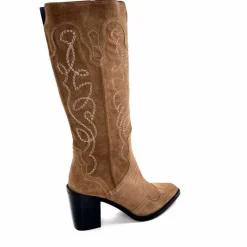 Rock|Santiags<Ivoire0341a Bottes Santiags Ivoire At22 Daim Sajo Roble Camel