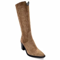 Rock|Santiags<Ivoire0341a Bottes Santiags Ivoire At22 Daim Sajo Roble Camel