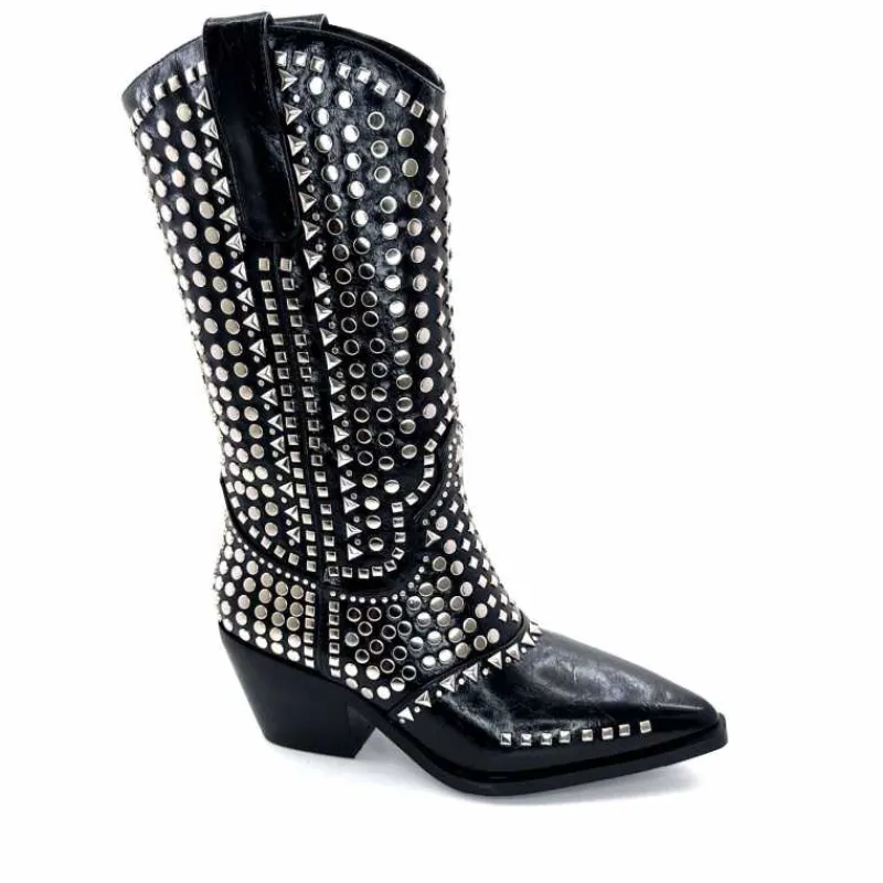 Rock|Santiags<noa harmon Bottes Santiags 8882-06 à Clous Noir