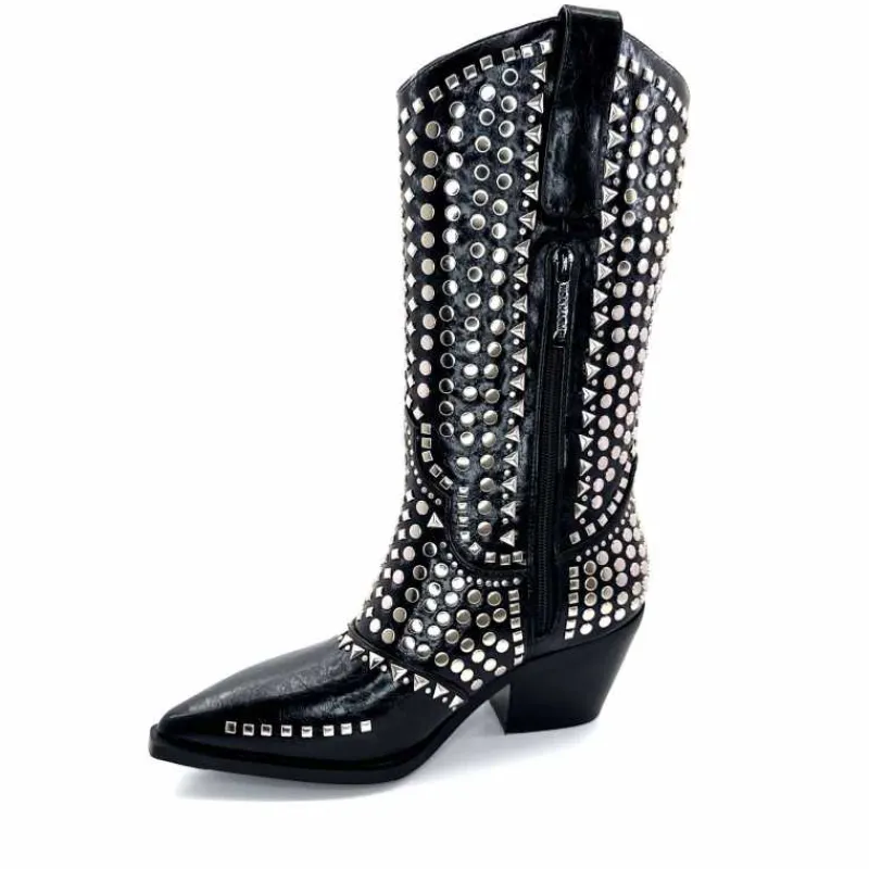 Rock|Santiags<noa harmon Bottes Santiags 8882-06 à Clous Noir