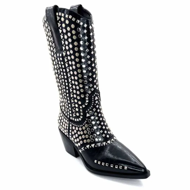 Rock|Santiags<noa harmon Bottes Santiags 8882-06 à Clous Noir