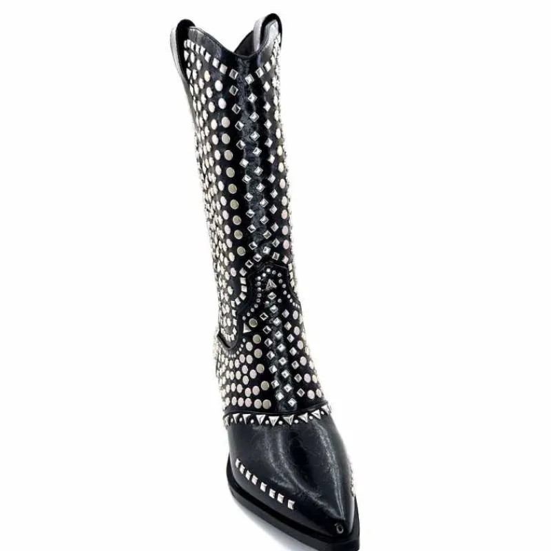 Rock|Santiags<noa harmon Bottes Santiags 8882-06 à Clous Noir
