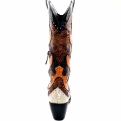 Rock|Animalier<noa harmon Bottes Santiags 9773 Cuir Rossario Marron