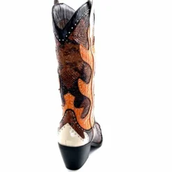 Rock|Animalier<noa harmon Bottes Santiags 9773 Cuir Rossario Marron