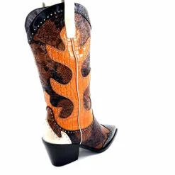 Rock|Animalier<noa harmon Bottes Santiags 9773 Cuir Rossario Marron