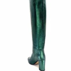 Bottes<l'arianna Bottes Tube St1689 Cuir Métal Vert