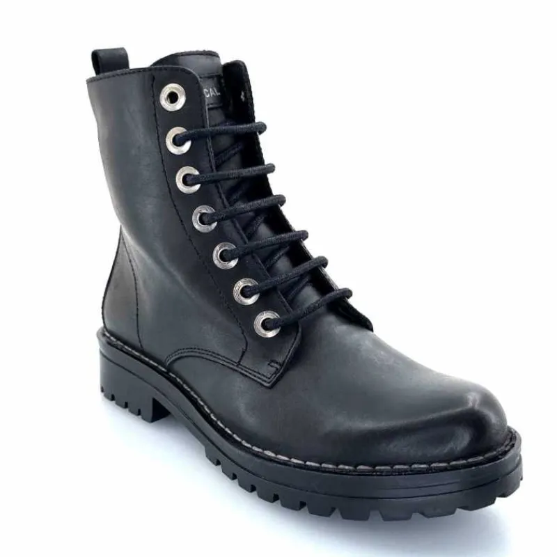 Rock|Bottines<Chacal Bottillon Fermeture Éclair 6830 Cuir Noir