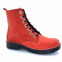 Rock|Bottines<Chacal Bottillon Fermeture Éclair 6830 Cuir Rouge