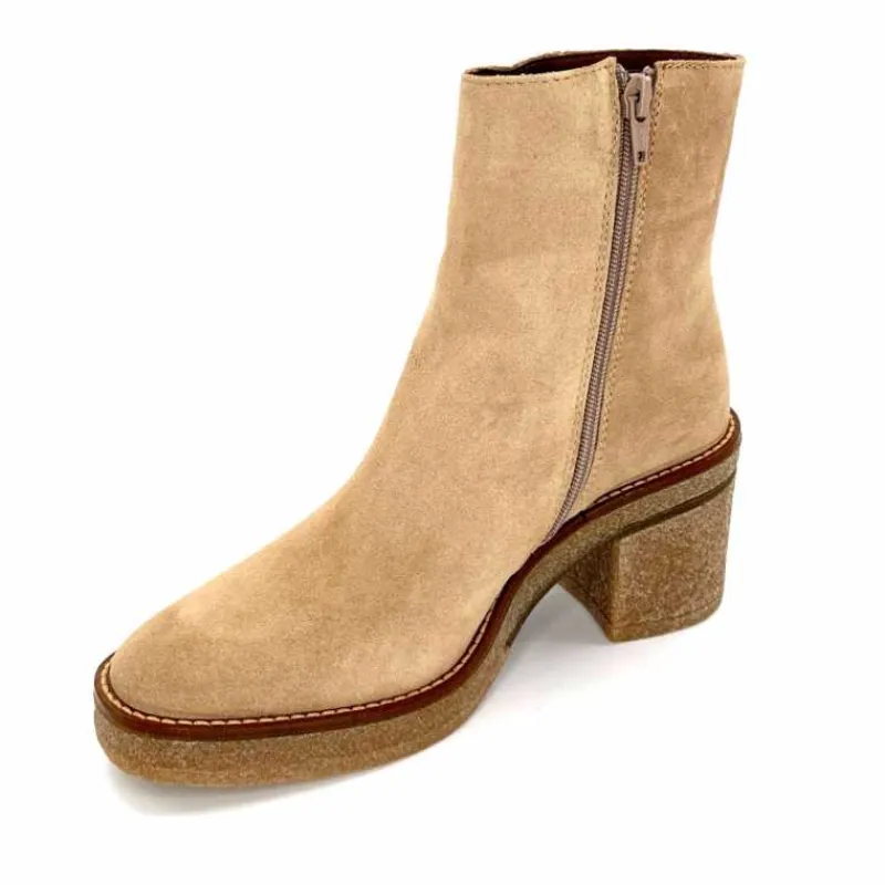 Basic|Bottines<Alpe Bottines à Talon 2626 Baby Daim Corda Crème