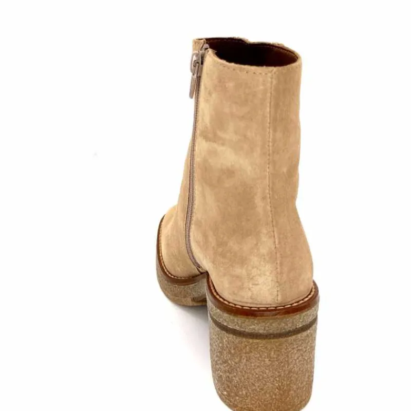 Basic|Bottines<Alpe Bottines à Talon 2626 Baby Daim Corda Crème