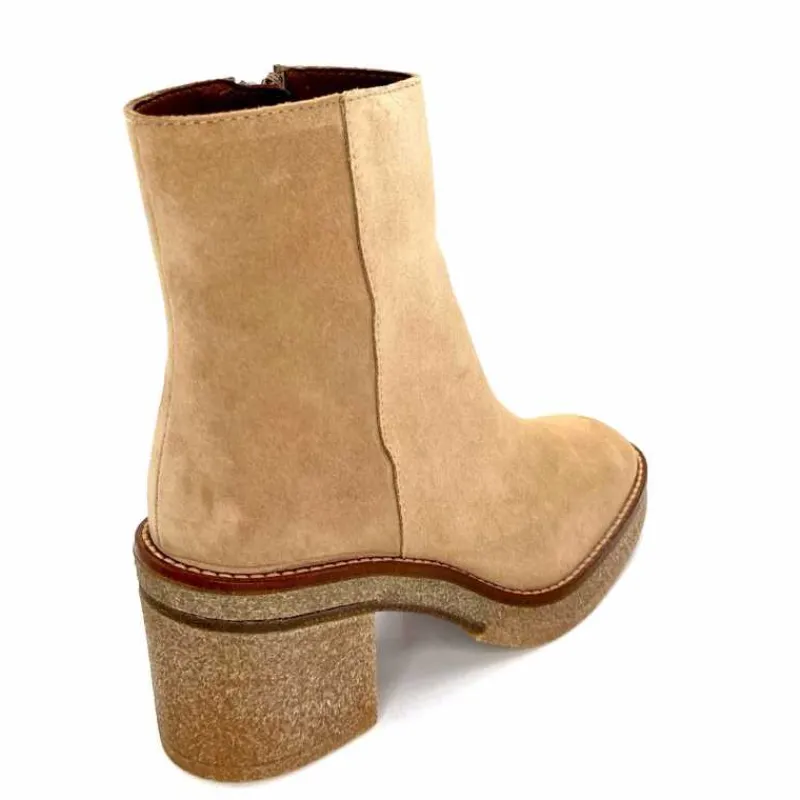 Basic|Bottines<Alpe Bottines à Talon 2626 Baby Daim Corda Crème