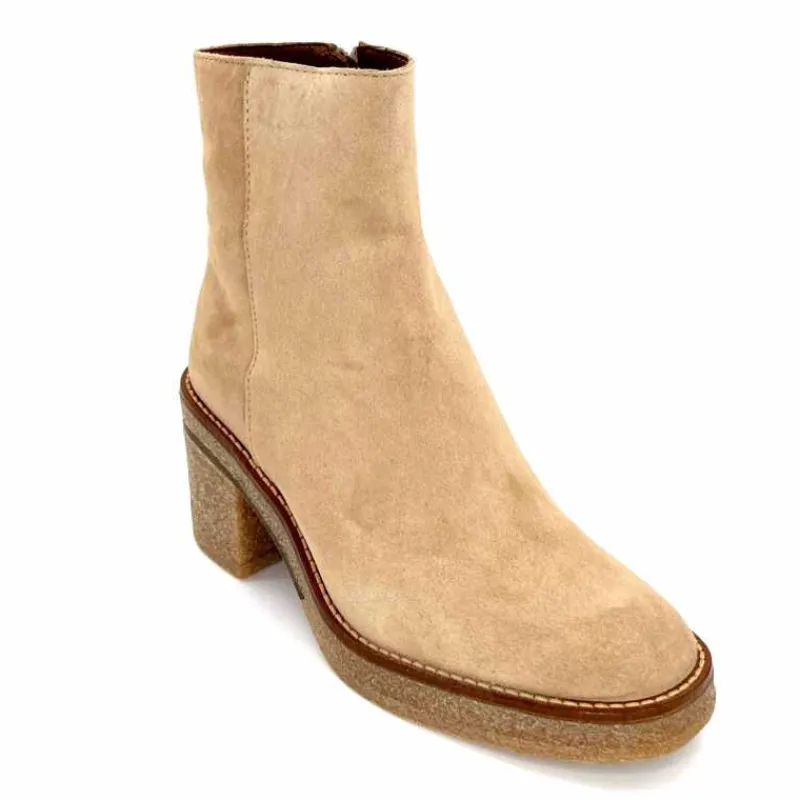 Basic|Bottines<Alpe Bottines à Talon 2626 Baby Daim Corda Crème