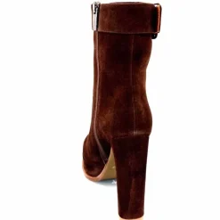 Elégant|Bottines<chantal Bottines à Talon 2475 Daim Chocolat Marron