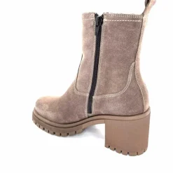 Rock|Fourrure<Ivoire0235a Bottines à Talon Fourrées Ivoire 28117 Daim Gris GrisFoncé