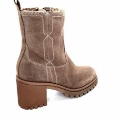 Rock|Fourrure<Ivoire0235a Bottines à Talon Fourrées Ivoire 28117 Daim Gris GrisFoncé