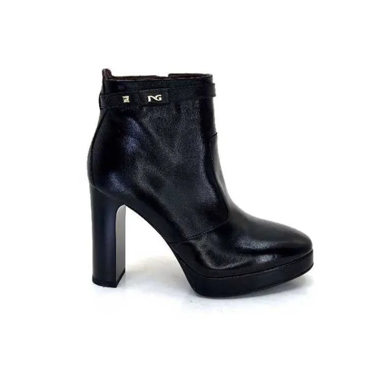 Basic|Bottines<Nero Giardini Bottines à Talon Haut Néro Giardini 1308722 De 100 Cuir Noir