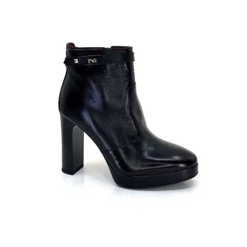 Basic|Bottines<Nero Giardini Bottines à Talon Haut Néro Giardini 1308722 De 100 Cuir Noir