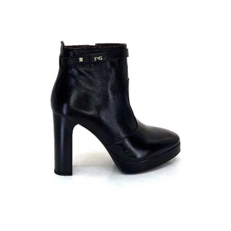 Basic|Bottines<Nero Giardini Bottines à Talon Haut Néro Giardini 1308722 De 100 Cuir Noir