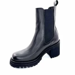 Rock|Bottines<Ivoire0235a Bottines à Talon Ivoire 28115 Cuir Noir