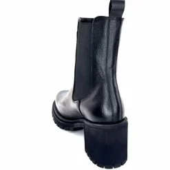 Rock|Bottines<Ivoire0235a Bottines à Talon Ivoire 28115 Cuir Noir