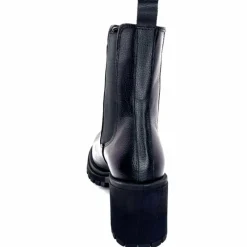 Rock|Bottines<Ivoire0235a Bottines à Talon Ivoire 28115 Cuir Noir