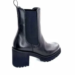 Rock|Bottines<Ivoire0235a Bottines à Talon Ivoire 28115 Cuir Noir