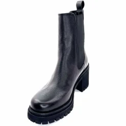 Rock|Bottines<Ivoire0235a Bottines à Talon Ivoire 28115 Cuir Noir