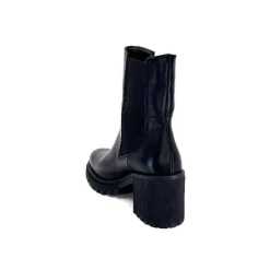 Rock|Bottines<Ivoire0235a Bottines à Talon Ivoire 28110 Cuir Noir