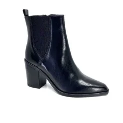 Elégant|Santiags<Ivoire0104a Bottines à Talon Ivoire 52145 Cuir Noir