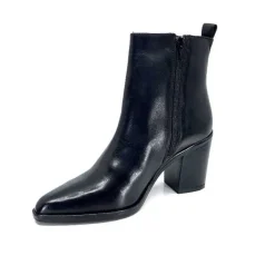 Elégant|Santiags<Ivoire0104a Bottines à Talon Ivoire 52145 Cuir Noir