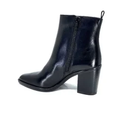 Elégant|Santiags<Ivoire0104a Bottines à Talon Ivoire 52145 Cuir Noir