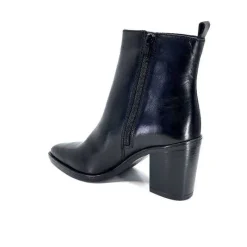 Elégant|Santiags<Ivoire0104a Bottines à Talon Ivoire 52145 Cuir Noir
