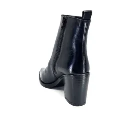 Elégant|Santiags<Ivoire0104a Bottines à Talon Ivoire 52145 Cuir Noir