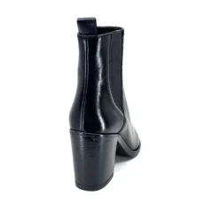 Elégant|Santiags<Ivoire0104a Bottines à Talon Ivoire 52145 Cuir Noir