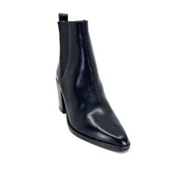 Elégant|Santiags<Ivoire0104a Bottines à Talon Ivoire 52145 Cuir Noir