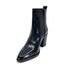 Elégant|Santiags<Ivoire0104a Bottines à Talon Ivoire 52145 Cuir Noir