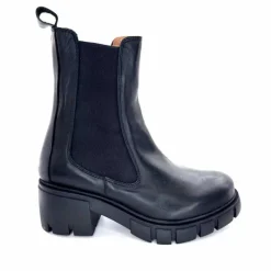 Rock|Bottines<belang Bottines à Talon Ivoire 08112 Cuir Noir