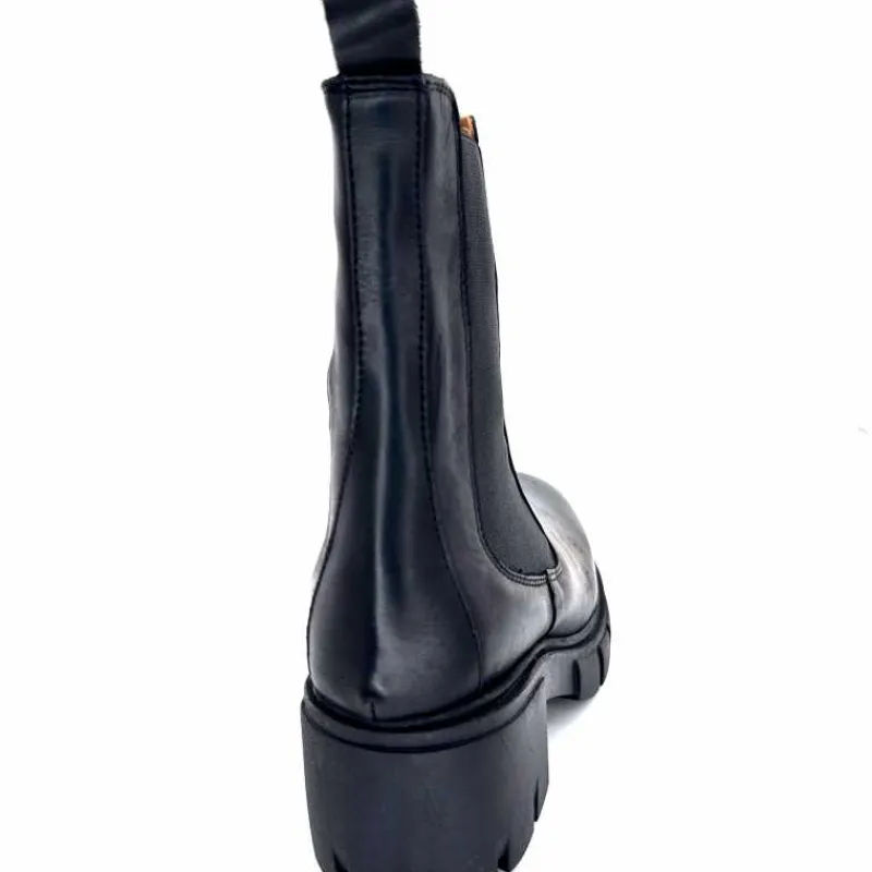 Rock|Bottines<belang Bottines à Talon Ivoire 08112 Cuir Noir