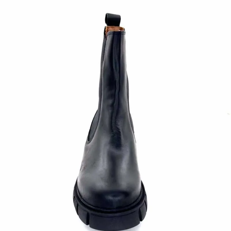 Rock|Bottines<belang Bottines à Talon Ivoire 08112 Cuir Noir