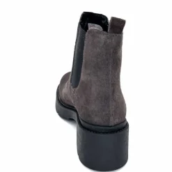 Basic|Bottines<Ivoire0351a Bottines à Talon Ivoire 4621116 Daim Gris Anthracite