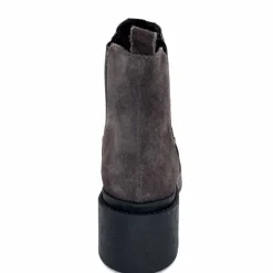 Basic|Bottines<Ivoire0351a Bottines à Talon Ivoire 4621116 Daim Gris Anthracite