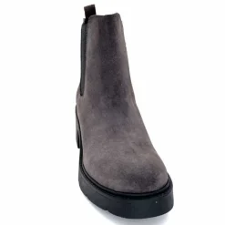 Basic|Bottines<Ivoire0351a Bottines à Talon Ivoire 4621116 Daim Gris Anthracite
