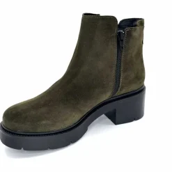Basic|Bottines<Ivoire0351a Bottines à Talon Ivoire 4621113 Daim Olive Vert