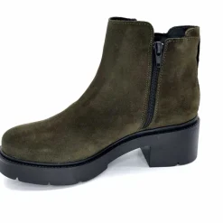 Basic|Bottines<Ivoire0351a Bottines à Talon Ivoire 4621113 Daim Olive Vert